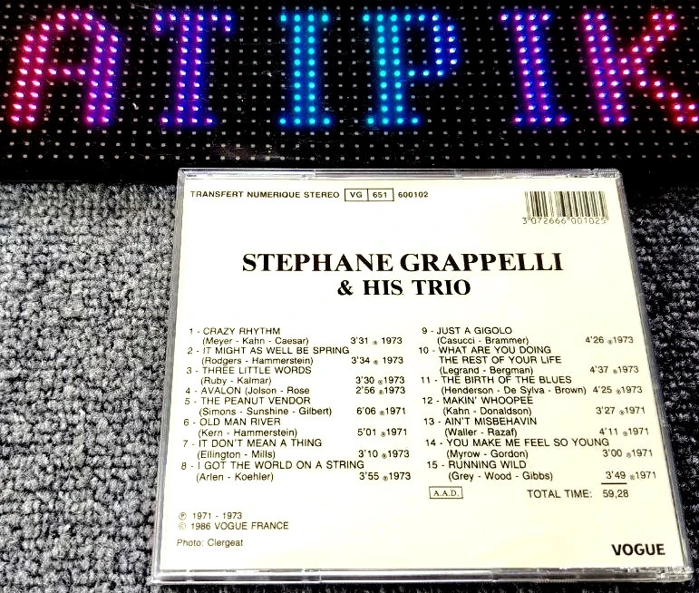 ❤️Stephane Grappelli - Crazy Rhythm - CD Jazz Mythique Vogue France★️ – photo 2